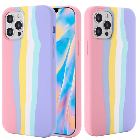 Rainbow Liquid Silicone Shockproof Full Coverage Protective Case, For iPhone 12 / 12 Pro, For iPhone 12 Pro Max, For iPhone 12 mini