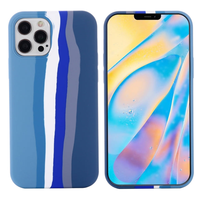 Rainbow Liquid Silicone Shockproof Full Coverage Protective Case, For iPhone 12 / 12 Pro, For iPhone 12 Pro Max, For iPhone 12 mini