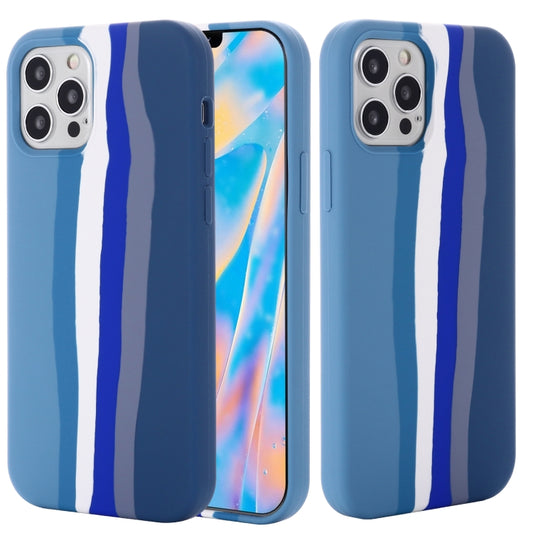 Funda protectora de silicona líquida arcoíris a prueba de golpes con cobertura total, para iPhone 12 Pro Max, para iPhone 12 mini, para iPhone 12/12 Pro