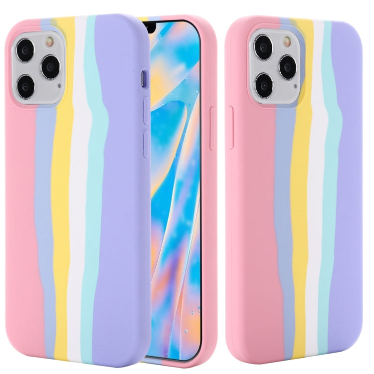 Rainbow Liquid Silicone Shockproof Full Coverage Protective Case, For iPhone 12 Pro Max, For iPhone 12 mini, For iPhone 12 / 12 Pro