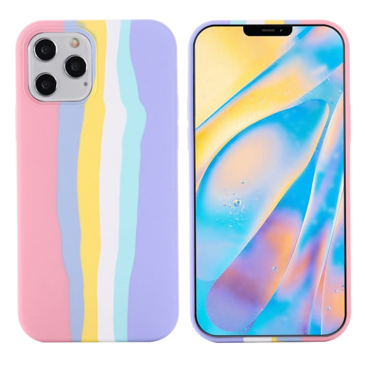 Rainbow Liquid Silicone Shockproof Full Coverage Protective Case, For iPhone 12 Pro Max, For iPhone 12 mini, For iPhone 12 / 12 Pro