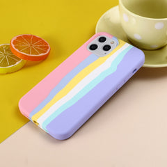 Rainbow Liquid Silicone Shockproof Full Coverage Protective Case, For iPhone 12 Pro Max, For iPhone 12 mini, For iPhone 12 / 12 Pro