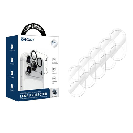 XDcase 5pcs Transparent Integrated Tempered Glass Camera Film, For iPhone 17 Pro Max, For iPhone 17 Pro, For iPhone 17, For iPhone Air