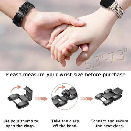 xDfind Flat Head Herringbone Braided Stainless Steel Watch Band, 22mm