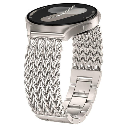 xDfind Flat Head Herringbone Braided Stainless Steel Watch Band, 22mm