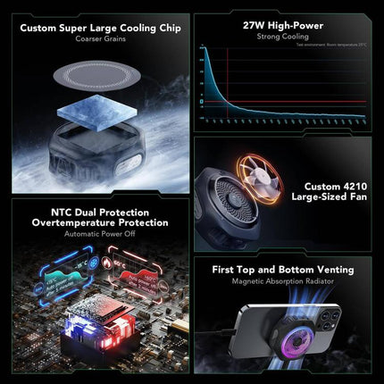 Black Shark Mag-Cooler 4 Pro 27W Magnetic Semiconductor Cooling Back Clip Phone Radiator, Mag-Cooler 4 Pro