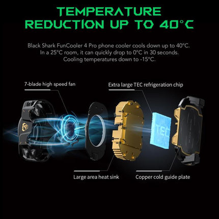 Black Shark Fun-Cooler 4 Pro Professional Semiconductor Cooling Back Clip Phone Radiator, Fun-Cooler 4 Pro