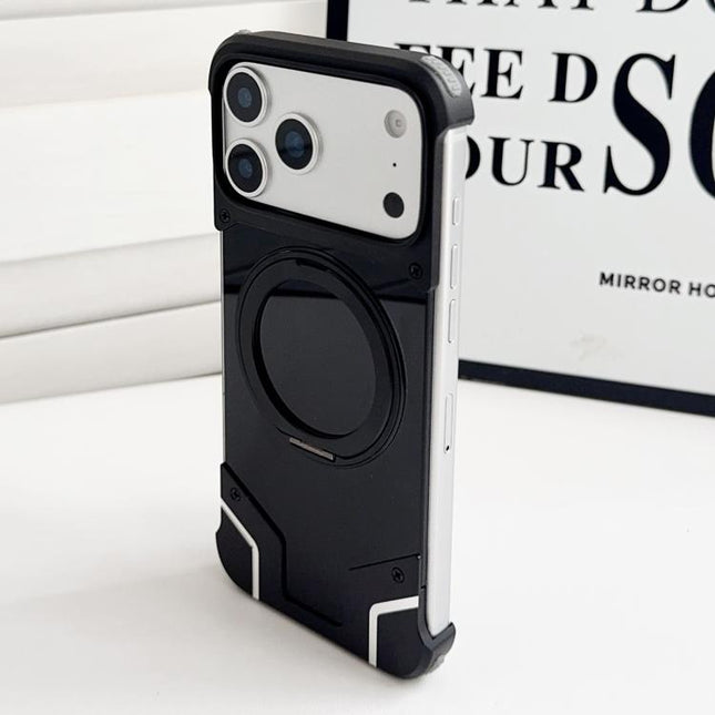 Armor Original Color Metal Frameless 360 Rotation Holder Magnetic Phone Case, For iPhone 17 Pro Max, For iPhone 17 Pro