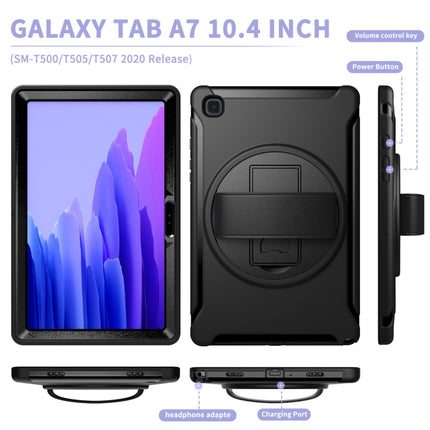 360 Degree Rotation PC + TPU Protective Case with Holder & Hand Strap, For Samsung Galaxy Tab A7 10.4 (2020)