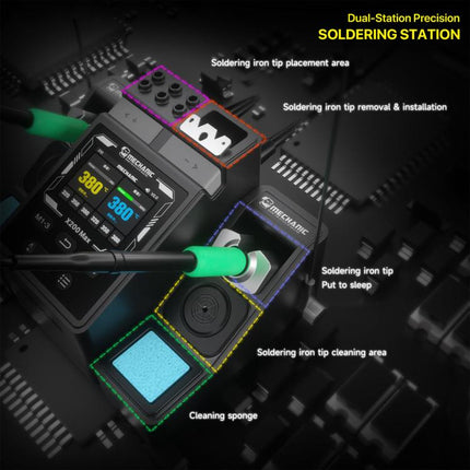MECHANIC X200 Max Pen-Style Smart Temperature-Adjustable Dual-Station Precision Soldering Station, EU Plug, US Plug