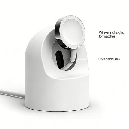 xDfind For Apple Watch Smart Watch Silicone Charging Holder and USB Charger Set, Silicone+USB (White), Silicone+USB (Black)