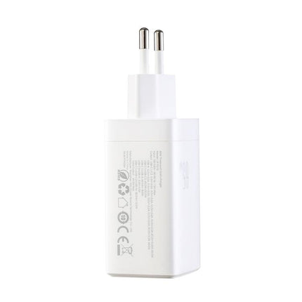 JOYROOM JR-TG10 65W GaN Dual Type-C, USB 3-Port Charger with Type-C to Type-C Cable, EU Plug, UK Plug