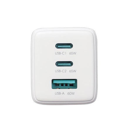 JOYROOM JR-TG10 65W GaN Dual Type-C, USB 3-Port Charger with Type-C to 8 Pin Cable, EU Plug, UK Plug