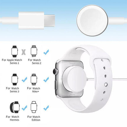 xDfind For Apple Watch Smart Watch Silicone Charging Holder and Type-C Charger Set, Silicone+Type-C (White), Silicone+Type-C (Black)