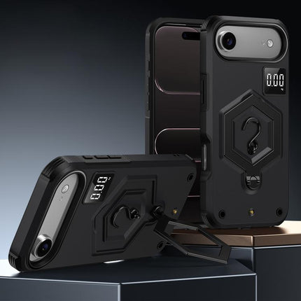 Hexagon Armor Magnetic Holder Weighing Scale Phone Case, For iPhone Air, For iPhone 16 Pro Max, For iPhone 16 Pro