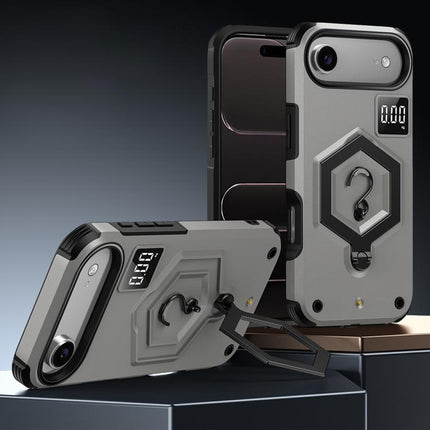 Hexagon Armor Magnetic Holder Weighing Scale Phone Case, For iPhone Air, For iPhone 16 Pro Max, For iPhone 16 Pro