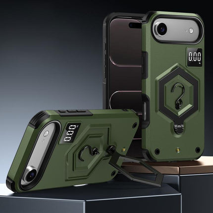Hexagon Armor Magnetic Holder Weighing Scale Phone Case, For iPhone Air, For iPhone 16 Pro Max, For iPhone 16 Pro