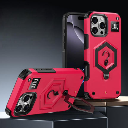 Hexagon Armor Magnetic Holder Weighing Scale Phone Case, For iPhone Air, For iPhone 16 Pro Max, For iPhone 16 Pro