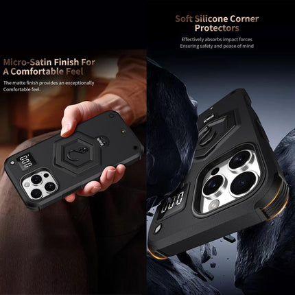 Hexagon Armor Magnetic Holder Weighing Scale Phone Case, For iPhone 14 / 13, For iPhone 14 Pro, For iPhone 14 Pro Max