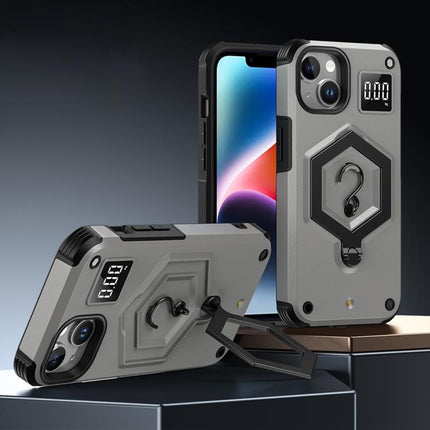 Hexagon Armor Magnetic Holder Weighing Scale Phone Case, For iPhone 14 / 13, For iPhone 14 Pro, For iPhone 14 Pro Max