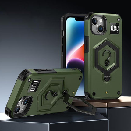 Hexagon Armor Magnetic Holder Weighing Scale Phone Case, For iPhone 14 / 13, For iPhone 14 Pro, For iPhone 14 Pro Max