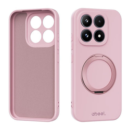 ABEEL Skin-friendly Feel Magnetic Liquid Silicone Phone Case with Holder, For Xiaomi 17 Ultra, For Xiaomi 17 Pro Max, For Xiaomi 17 Pro, For Xiaomi 17