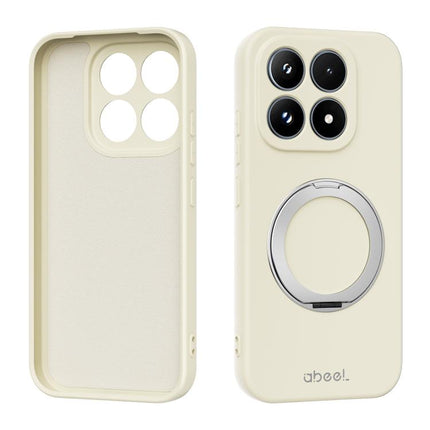 ABEEL Skin-friendly Feel Magnetic Liquid Silicone Phone Case with Holder, For Xiaomi 17 Ultra, For Xiaomi 17 Pro Max, For Xiaomi 17 Pro, For Xiaomi 17