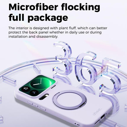 ABEEL Skin-friendly Feel Magnetic Liquid Silicone Phone Case with Holder, For Xiaomi 17 Pro, For Xiaomi 17