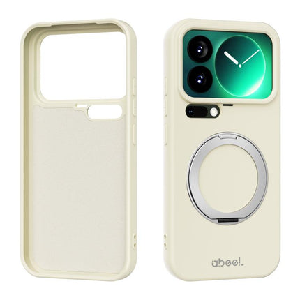 ABEEL Skin-friendly Feel Magnetic Liquid Silicone Phone Case with Holder, For Xiaomi 17 Ultra, For Xiaomi 17 Pro Max, For Xiaomi 17 Pro, For Xiaomi 17