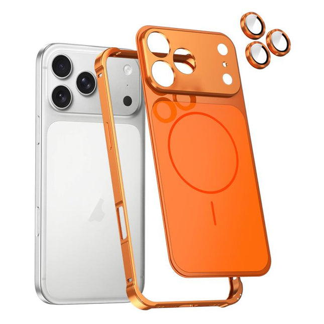 Change to 17 Series X1 Metal Frame + Lens Magnetic Phone Case, For iPhone 17 Pro Max, For iPhone 17 Pro, For iPhone 16 Pro Max, For iPhone 16 Pro, For iPhone 15 Pro Max, For iPhone 15 Pro