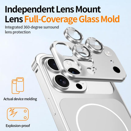 Change to 17 Series X1 Metal Frame + Lens Magnetic Phone Case, For iPhone 17 Pro Max, For iPhone 17 Pro, For iPhone 16 Pro Max, For iPhone 16 Pro, For iPhone 15 Pro Max, For iPhone 15 Pro