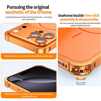 Change to 17 Series X1 Metal Frame + Lens Magnetic Phone Case, For iPhone 17 Pro Max, For iPhone 17 Pro, For iPhone 16 Pro Max, For iPhone 16 Pro, For iPhone 15 Pro Max, For iPhone 15 Pro
