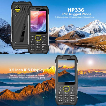 HP336 4G IP68 Rugged Phone, 3.5 inch, 4500mAh Battery, Network: 4G, BT, FM, SOS, Torch, EU Plug, US Plug, UK Plug, AU Plug