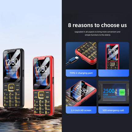 YEEMI K3+ 4G Keypad Phone, 2.4 inch, LED Flashlight, Big Keyboard Big Fonts, SOS, Network: 4G, Dual SIM