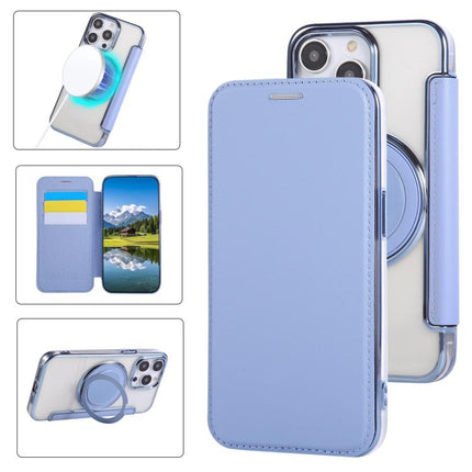 Ultra-thin Rotation Holder Magnetic Plating Vegan Leather Phone Case, For iPhone 15, For iPhone 14 / 13, For iPhone 14 Pro
