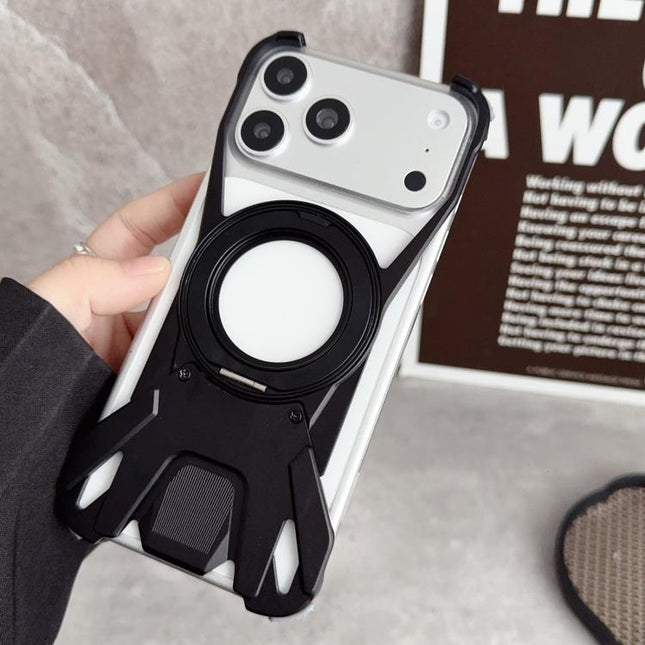 Racing Car Metal Frameless 360 Rotation Holder Magnetic Phone Case, For iPhone 17 Pro Max, For iPhone 17 Pro