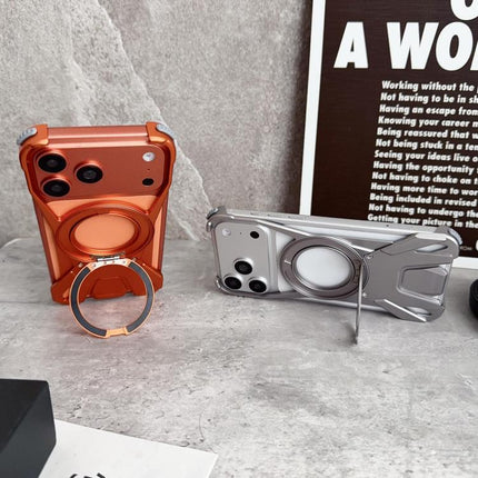 Racing Car Metal Frameless 360 Rotation Holder Magnetic Phone Case, For iPhone 17 Pro Max, For iPhone 17 Pro