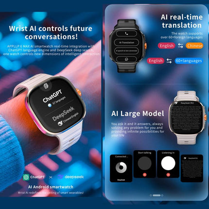 LOKMAT APPLLP 6 Max 4G Smart Watch, 2.16 inch SC8541E Quad Core, 3GB+32GB, Android 8.1, Video Call , Heart Rate