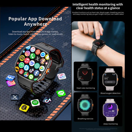 LOKMAT APPLLP 6 Max 4G Smart Watch, 2.16 inch SC8541E Quad Core, 3GB+32GB, Android 8.1, Video Call , Heart Rate