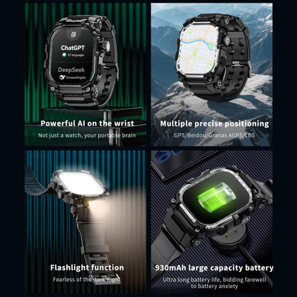 LOKMAT APPLLP 7 Max 4G Smart Watch, 2.06 inch SC8541E Quad Core, 3GB+32GB, Android 8.1, Video Call , Heart Rate