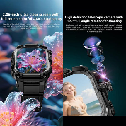 LOKMAT APPLLP 7 Max 4G Smart Watch, 2.06 inch SC8541E Quad Core, 3GB+32GB, Android 8.1, Video Call , Heart Rate