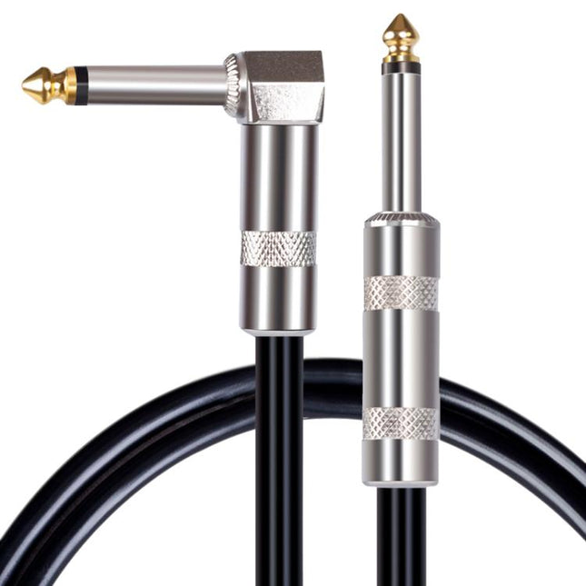 6.35mm Plug Straight to Elbow Electric Guitar Audio Cable, 3m, 5m, 10m