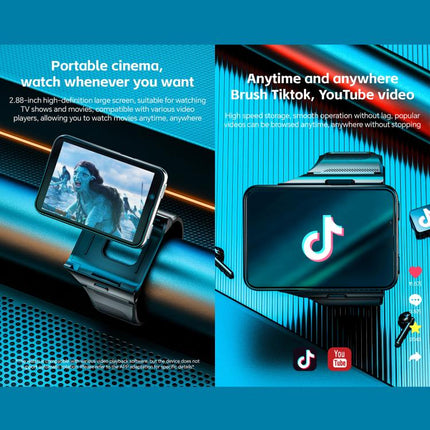 LOKMAT APPLLP Max 4G Smart Watch, 2.88 inch MT6765 Octa Core, Android 11, Heart Rate, Video Call, 6GB+128GB