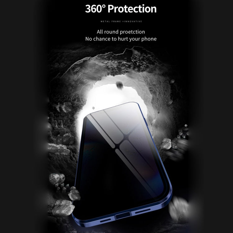 Doppelseitiges gehärtetes Glas, magnetische Adsorption, Metallrahmen, Anti-Peep-Bildschirmhülle, für iPhone 12 Pro Max, für iPhone 12/12 Pro, für iPhone 12 mini