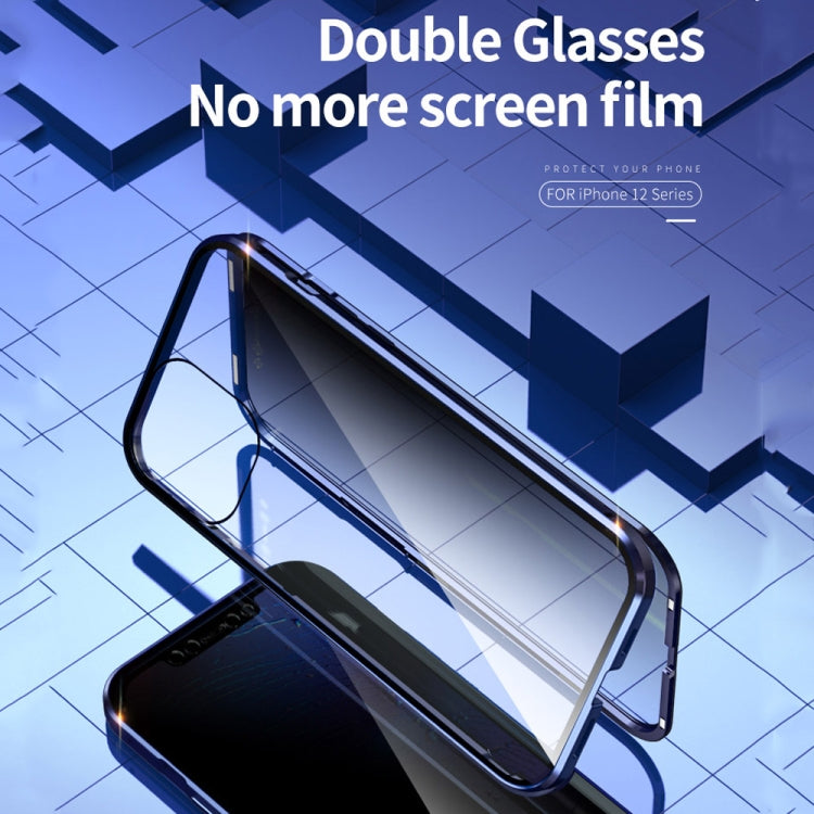 Doppelseitiges gehärtetes Glas, magnetische Adsorption, Metallrahmen, Anti-Peep-Bildschirmhülle, für iPhone 12 Pro Max, für iPhone 12/12 Pro, für iPhone 12 mini