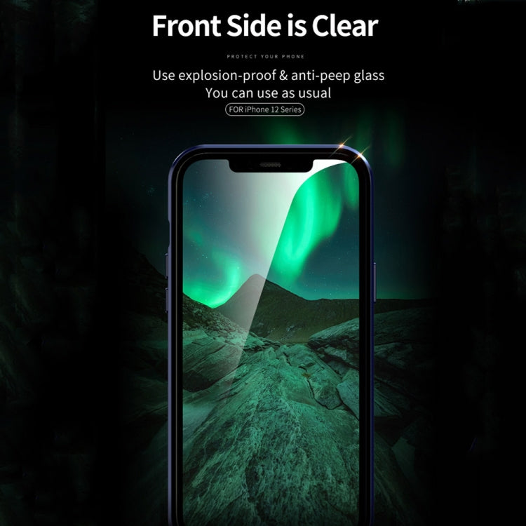 Doppelseitiges gehärtetes Glas, magnetische Adsorption, Metallrahmen, Anti-Peep-Bildschirmhülle, für iPhone 12 Pro Max, für iPhone 12/12 Pro, für iPhone 12 mini