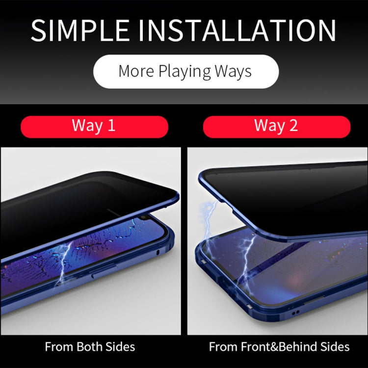 Doppelseitiges gehärtetes Glas, magnetische Adsorption, Metallrahmen, Anti-Peep-Bildschirmhülle, für iPhone 12 Pro Max, für iPhone 12/12 Pro, für iPhone 12 mini