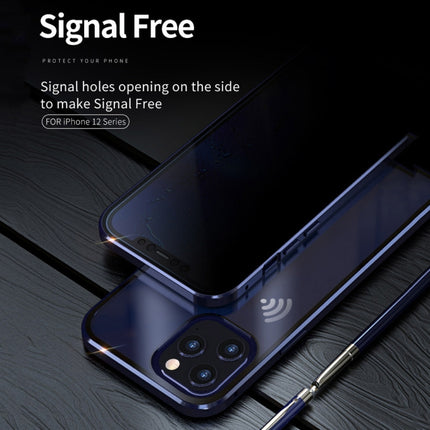 Double Sides Tempered Glass Magnetic Adsorption Metal Frame Anti-peep Screen Case