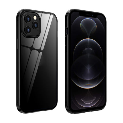 Double Sides Tempered Glass Magnetic Adsorption Metal Frame Anti-peep Screen Case