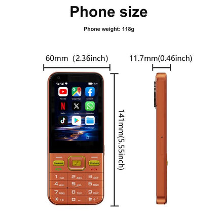 A001 / 16MP, 2GB+16GB, 2.8 inch Android 8.1 MTK6737 Quad Core, Network: 4G, Dual SIM